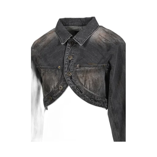 Crop Denim Jacket / Blk