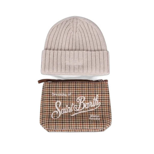 Mc2 Saint Barth Aline Houndstooth Clutch Beanie Set