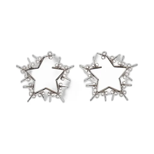 Star Stud Hoops / Sil
