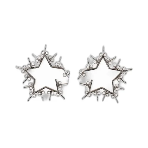Star Stud Hoops / Sil
