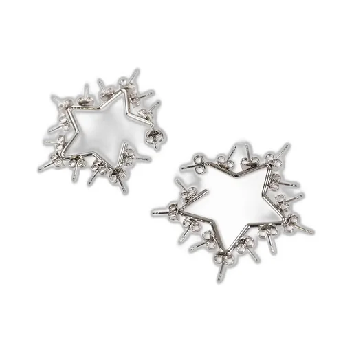 Star Stud Hoops / Sil