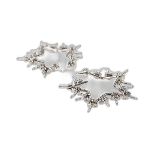 Star Stud Hoops / Sil
