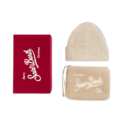 Mc2 Saint Barth Knitted Beanie And Pouch Set
