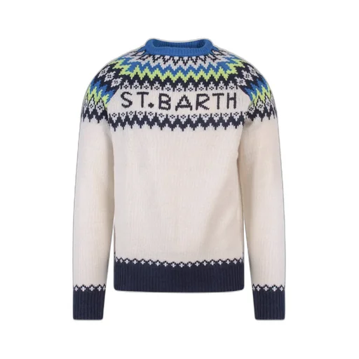 Mc2 Saint Barth Long Sleeved Logo Intarsia Knit Jumper