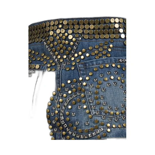 Studded Denim Mini Skirt / Indigo
