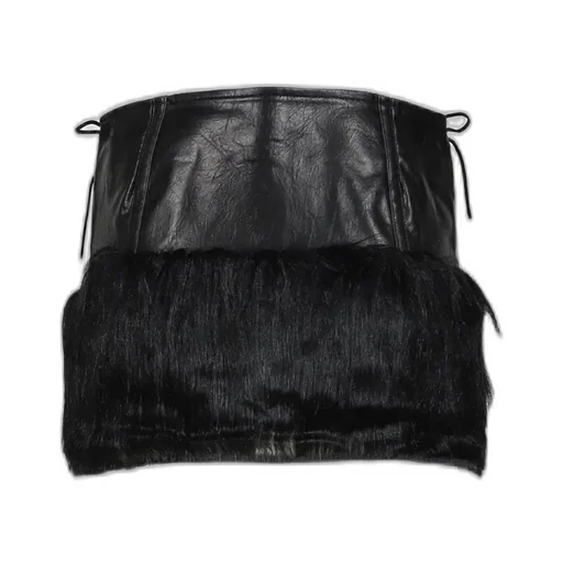 Faux Fur Cropped Skirts / Blk