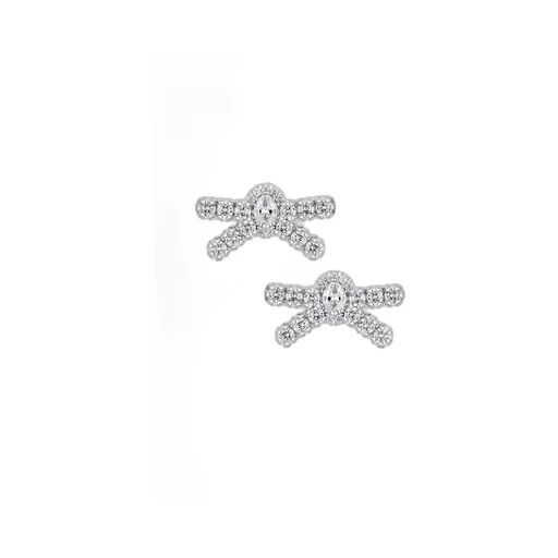 Gemstone Bowknot Earring / Slv