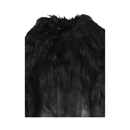 Faux Fur Cropped Jacket / Blk