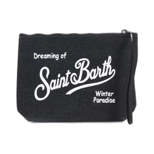 Mc2 Saint Barth Embroidered Denim Clutch Bag
