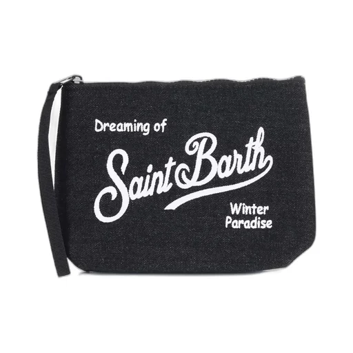 Mc2 Saint Barth Embroidered Denim Clutch Bag
