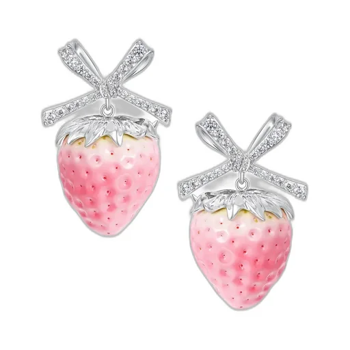 Strawberry Bowknot Earring / Pnk