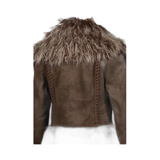 Brown Faux Mongolian Fur Jacket / Brwn