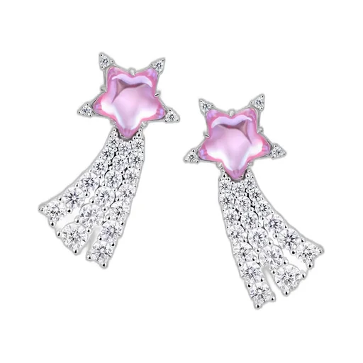 Crystal Meteor Stud Earring / Pnk