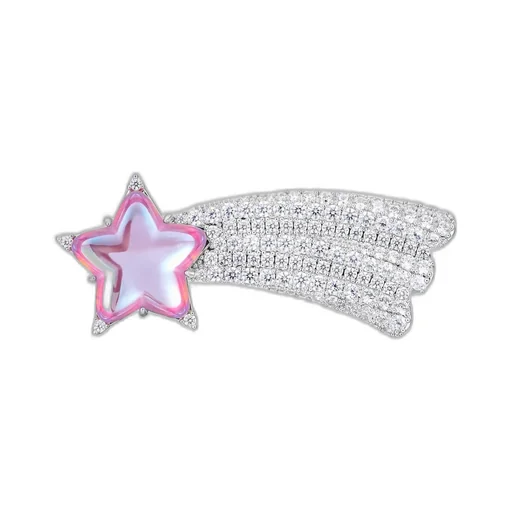 Pave Long-Tail Meteor Hair Clip / Pnk