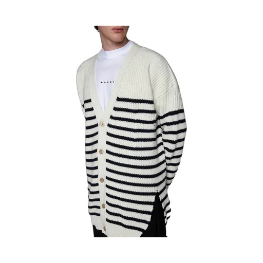 Marni Destroyed Striped Knit Cardigan
