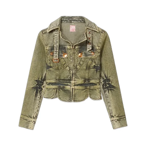 Tie-Dye Denim Jacket / Olv Grn
