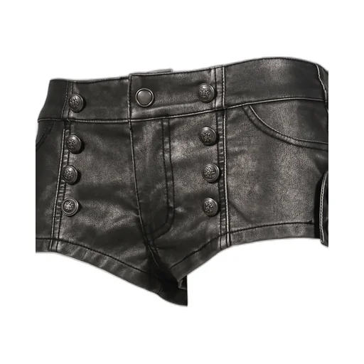 Pu Military Hotpants / Blk