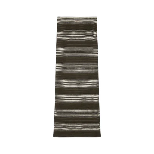 Striped Knit Maxi Skirt / Dark Brw Bei