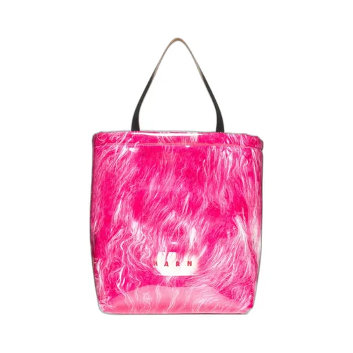 Marni Logo Patch Shearling Tote Bag