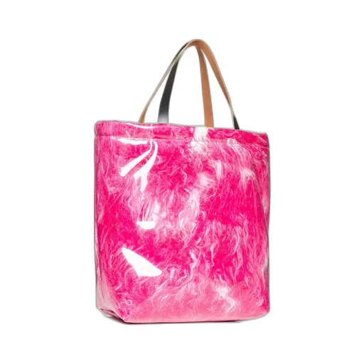 Marni Logo Patch Shearling Tote Bag