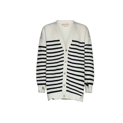 Marni Destroyed Striped Knit Cardigan