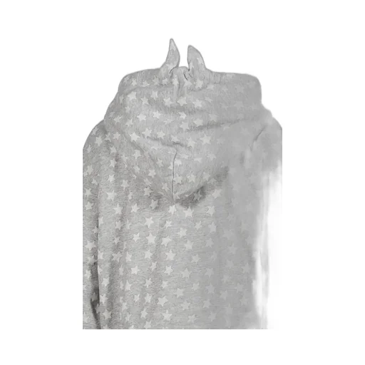 Star Jacquard Hooded Sweatshirt / Gry