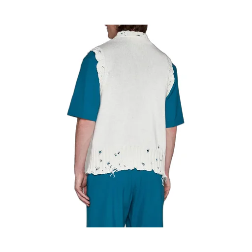Marni Logo Printed Collar Ripped Vest