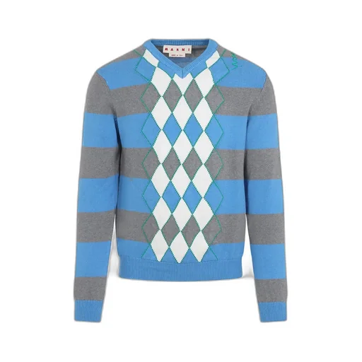 Marni Argyle Motif Striped Jumper