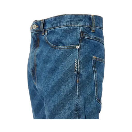 Marni Striped Straight-Leg Jeans