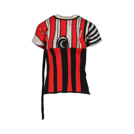 Sporty Knit T-Shirt / Red