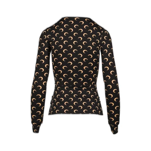 Moon Printed Jersey Ls Crewneck Top / Tan