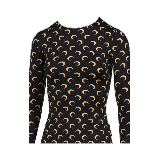 Moon Printed Jersey Ls Crewneck Top / Tan