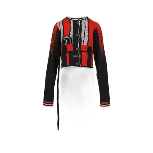 Sporty Knit Cardigan / Red