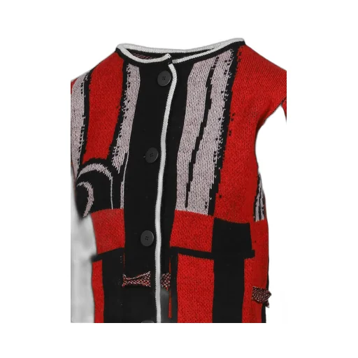 Sporty Knit Cardigan / Red