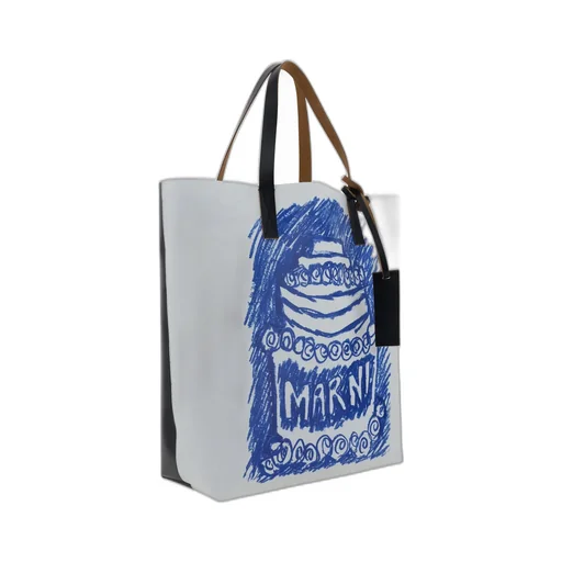 Marni Logo Printed Shopping Bag
