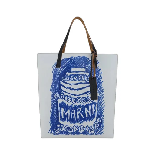 Marni Logo Printed Shopping Bag