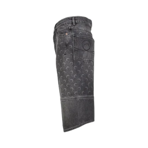 Moon Laser Gray Wash Denim Shorts / Dark Gry