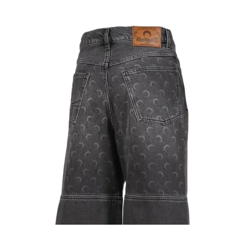 Moon Laser Gray Wash Denim Shorts / Dark Gry