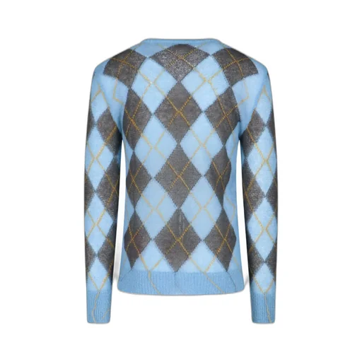 Marni Geometric Patterned V-Neck Knitted Jumper
