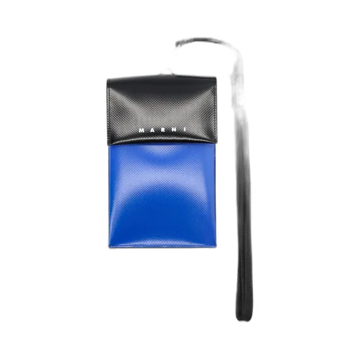 Marni Logo Printed Two Toned Strappy Phone Pouch