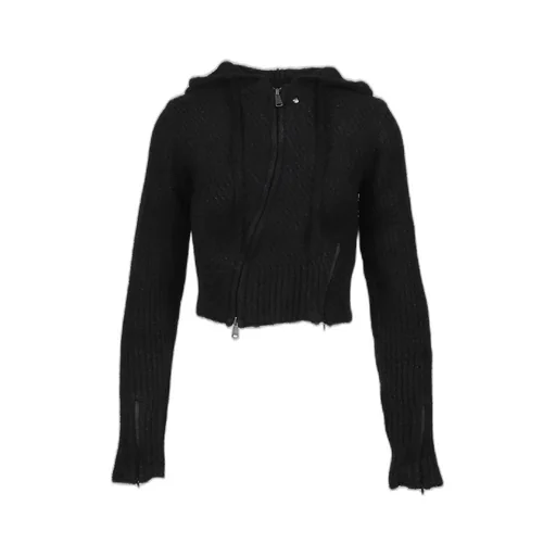 Moro Knitted Hoodie Zip-Up / Blk