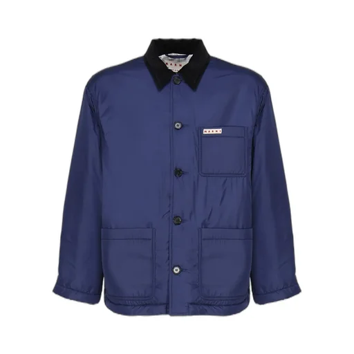 Marni Contrasting Collar Buttoned Overshirt Jacket