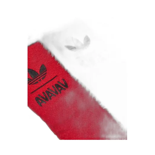 Av Fuzzy Socks / Offwht Blk Betterscarlet