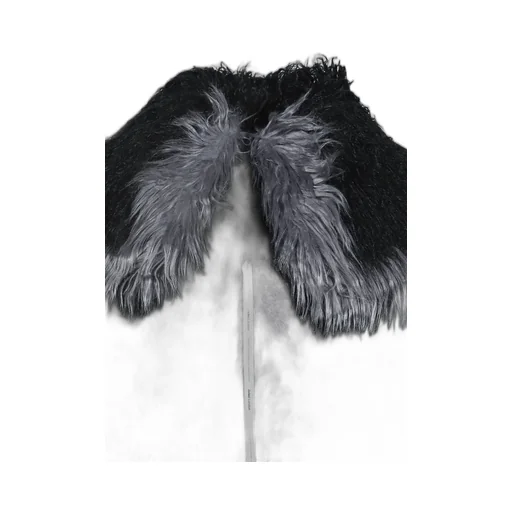 Patchwork Fur Asym Coat - Black / Blk