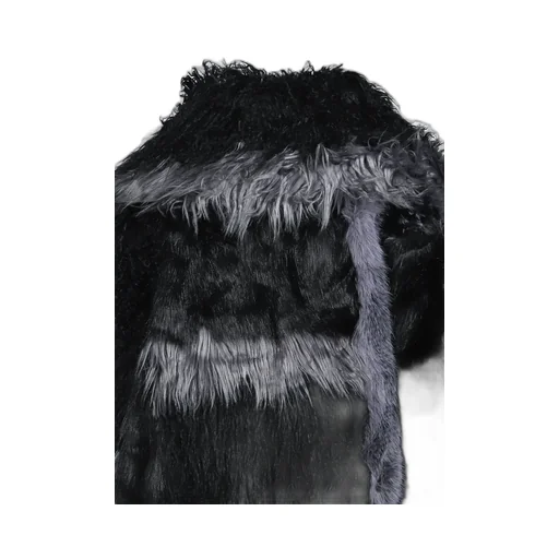 Patchwork Fur Asym Coat - Black / Blk