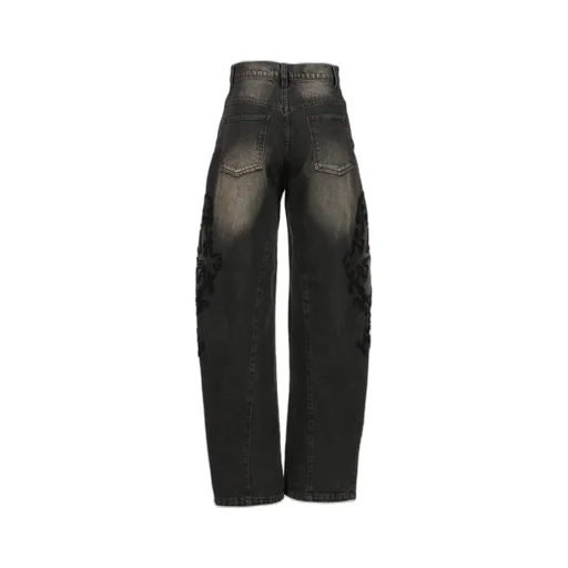 Denim Lace Pants / Black
