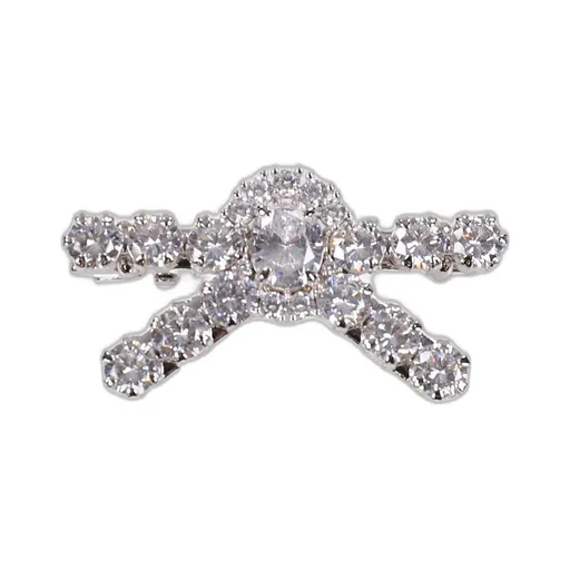 Gemstone Pave Bow Hair Pin/Sil