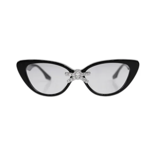 Gemstone Bowknot Glasses Middle Bow / Blk