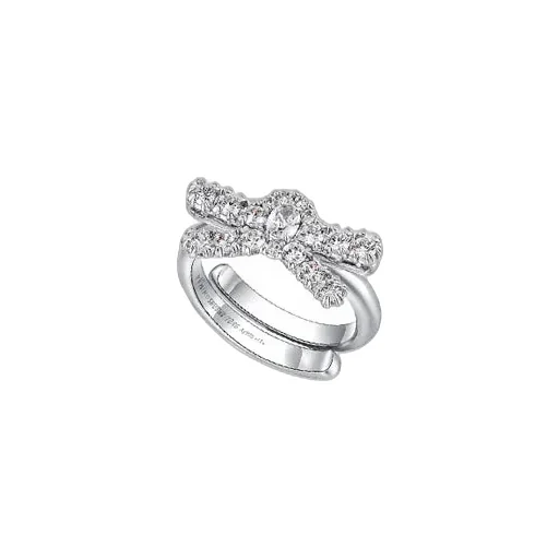 Gemstone Pave Bow Ring / Sil