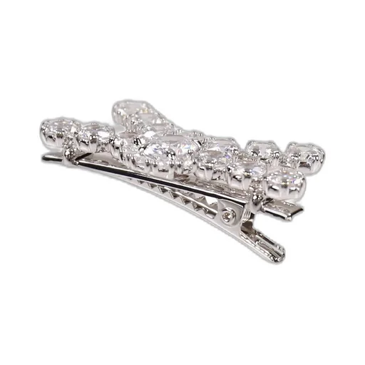 Gemstone Pave Bow Hair Pin/Sil